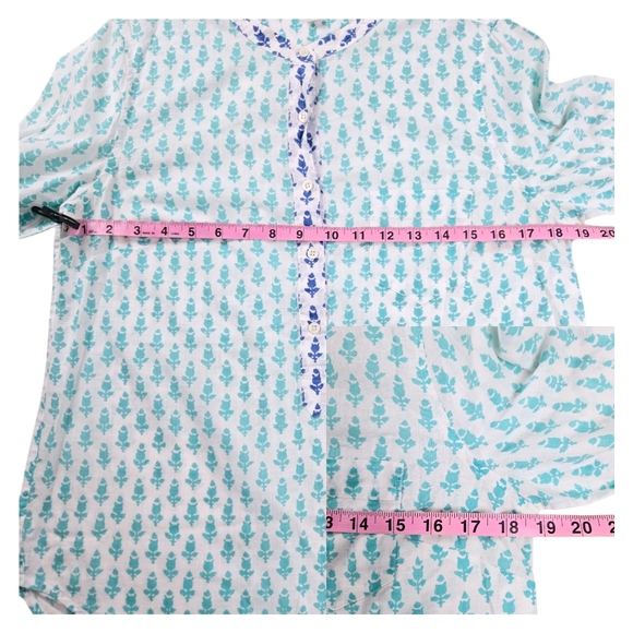 J.Crew Women Sz8 Thistle Print Lightweight Cotton Long-Sleeve Popover Tunic Top - Picture 11 of 13